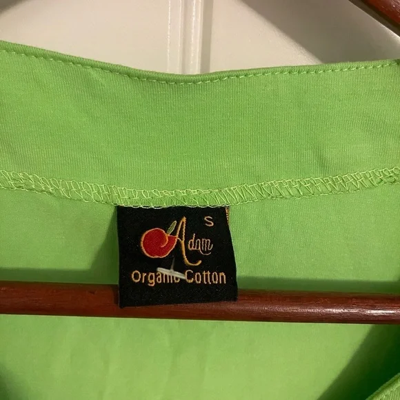 Adam Organic Cotton Egyptian style women’s size small shirt lime color shirt - Picture 5 of 16